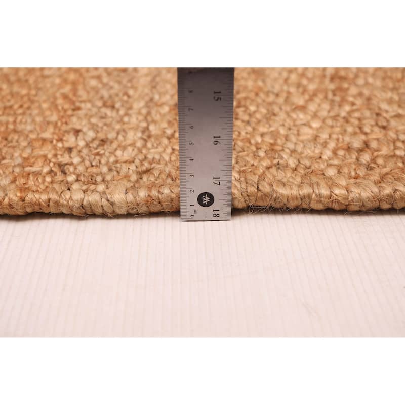 ECARPETGALLERY Braided Weave Palas Denizli Tan Jute Rug - 5'6 x 7'6