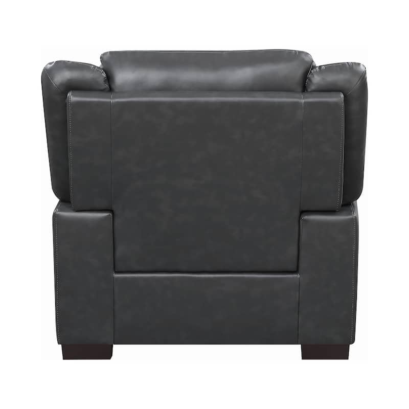 Chair with Faux Leather Upholstery, Dark Brown