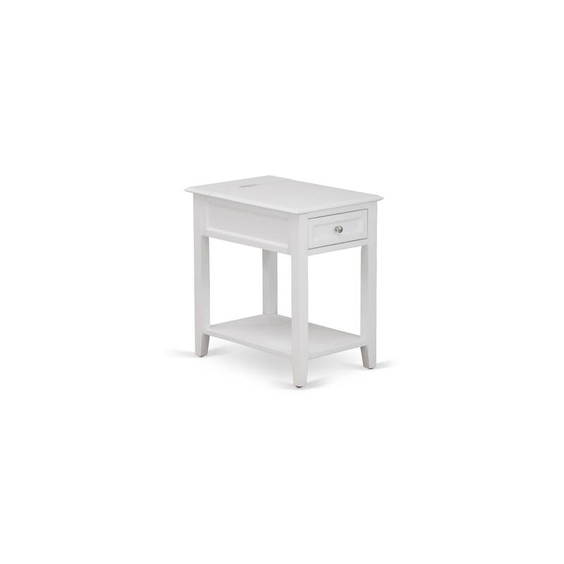 East West Furniture Denison Night Stand - Rectangle Modern End Table with a Drawer for Bedroom, 24x19 Inch, (Finish Options)