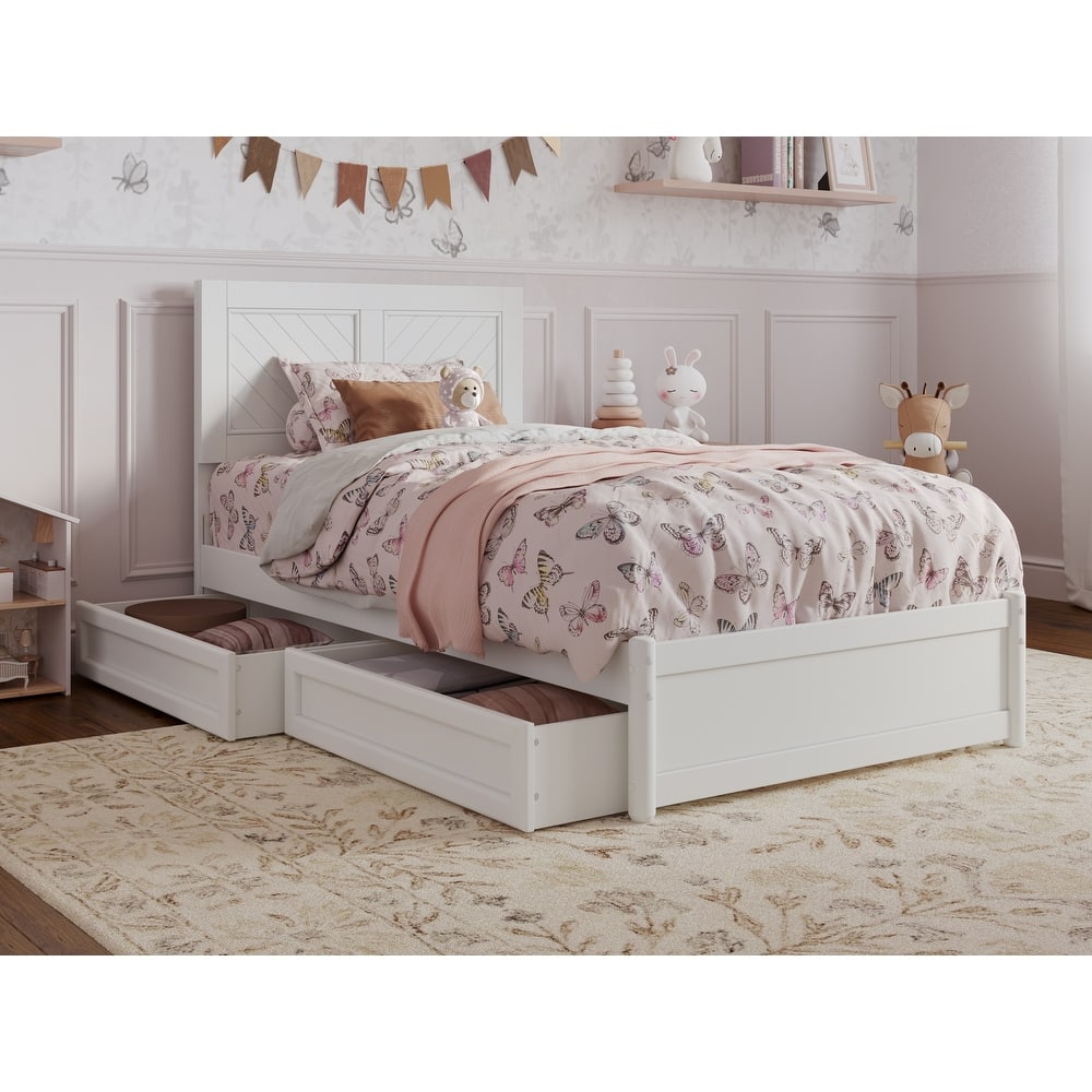 Clayton Platform Bed with Panel Footboard and Storage Drawers