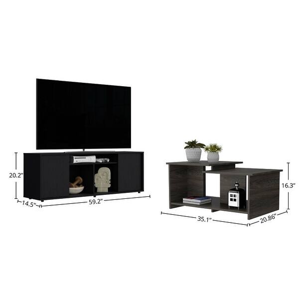 DEPOT Danville 2Piece Living Room Set with TV Stand and Coffee