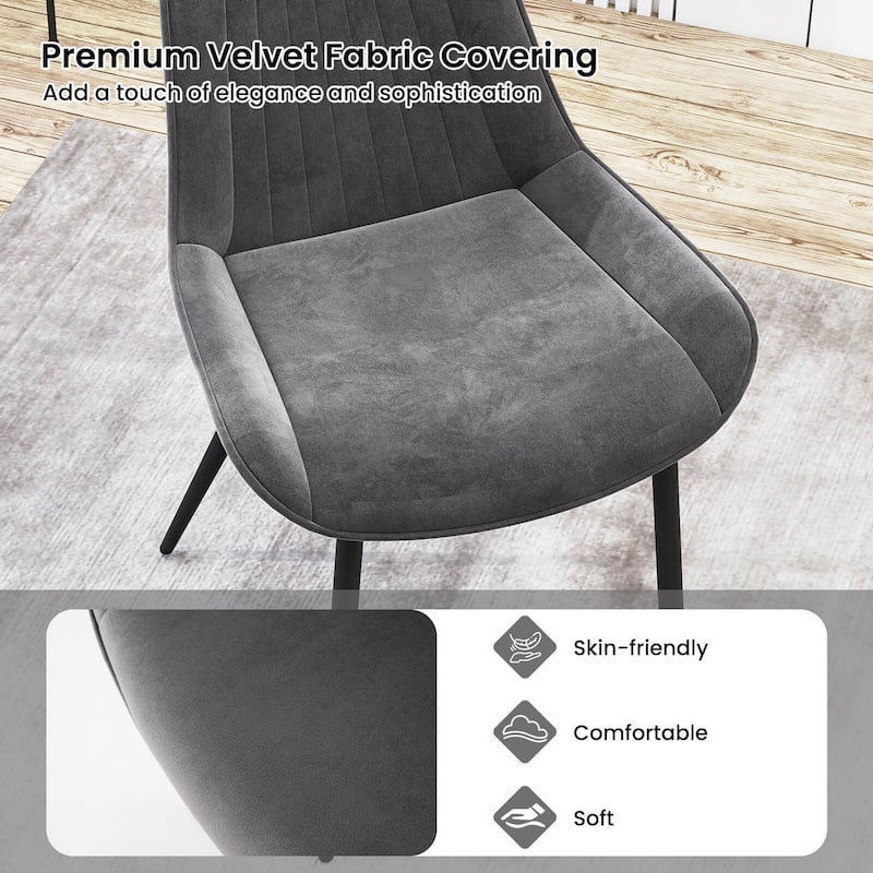 Costway Dining Chair Set of 4 Faux Leather Upholstered Kitchen Chairs - See Details