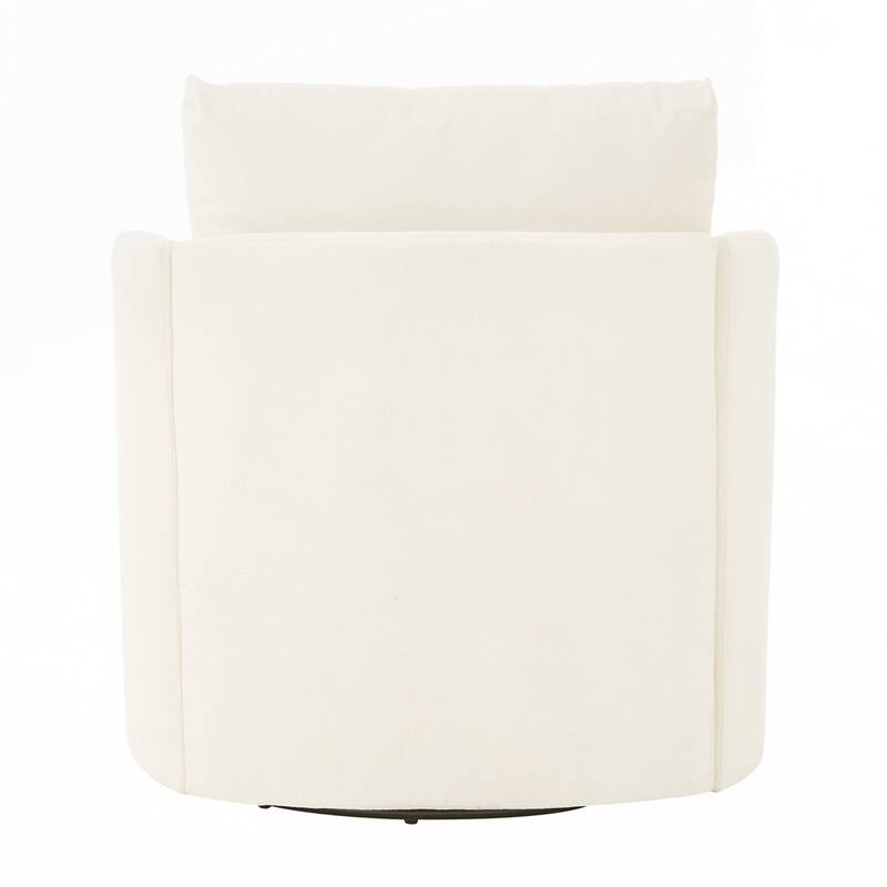 Upholstered Swivel Sofa Chair with Curved Desig