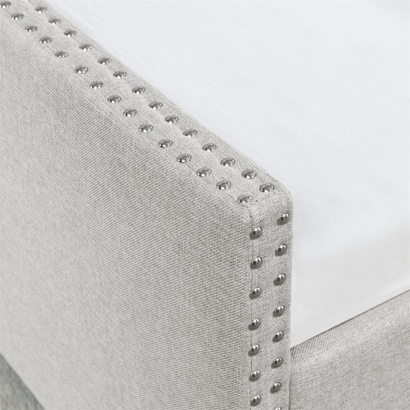 Queen Size Upholstered Tufted Daybed with Drawers and Button on Back