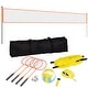 preview thumbnail 3 of 9, Orange Outdoor Portable Badminton Net with Height Adjustable Steel Poles and Carrying Bag