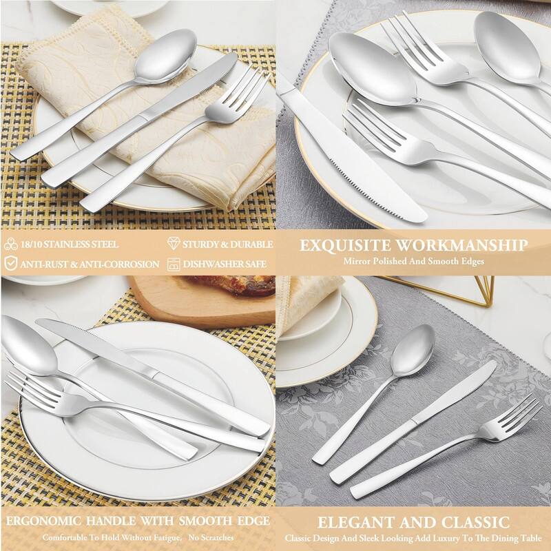 30 Pcs Silverware Set Service for 6, Cutlery Utensil Set