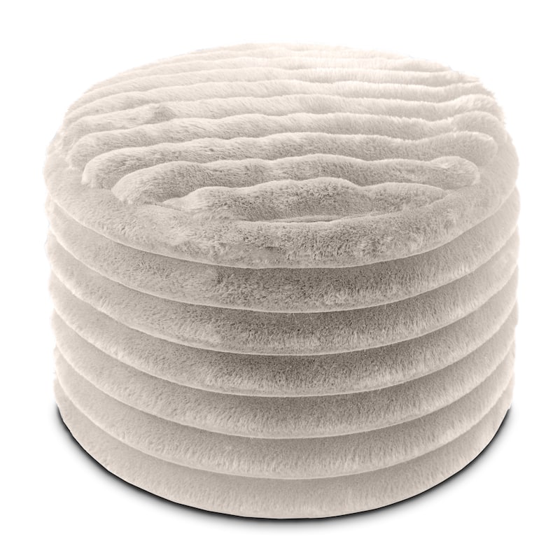 Jaxx Paran Pouf - Fluffy Faux Fur Ottoman for Modern Interior Design