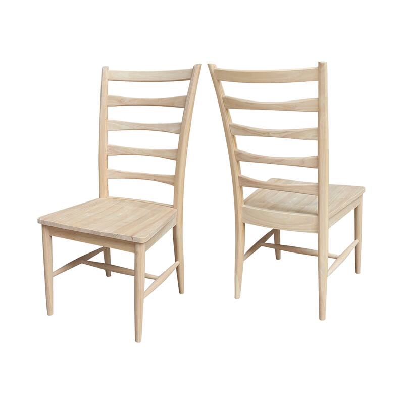 Set of Two Solid Wood Haven Dining Chairs, Unfinished