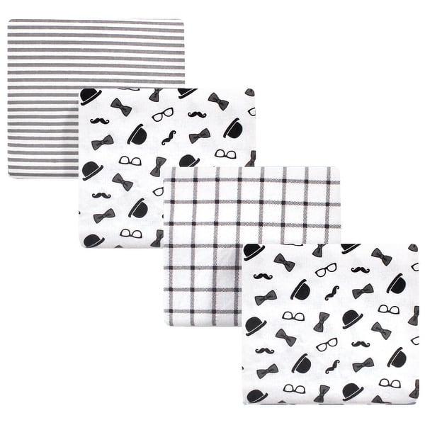 slide 1 of 1, Little Treasure Baby Boy Cotton Flannel Receiving Blankets, Gentleman 4-Pack, One Size - Gentleman 4-Pack - One Size One Size - Gentleman 4-Pack