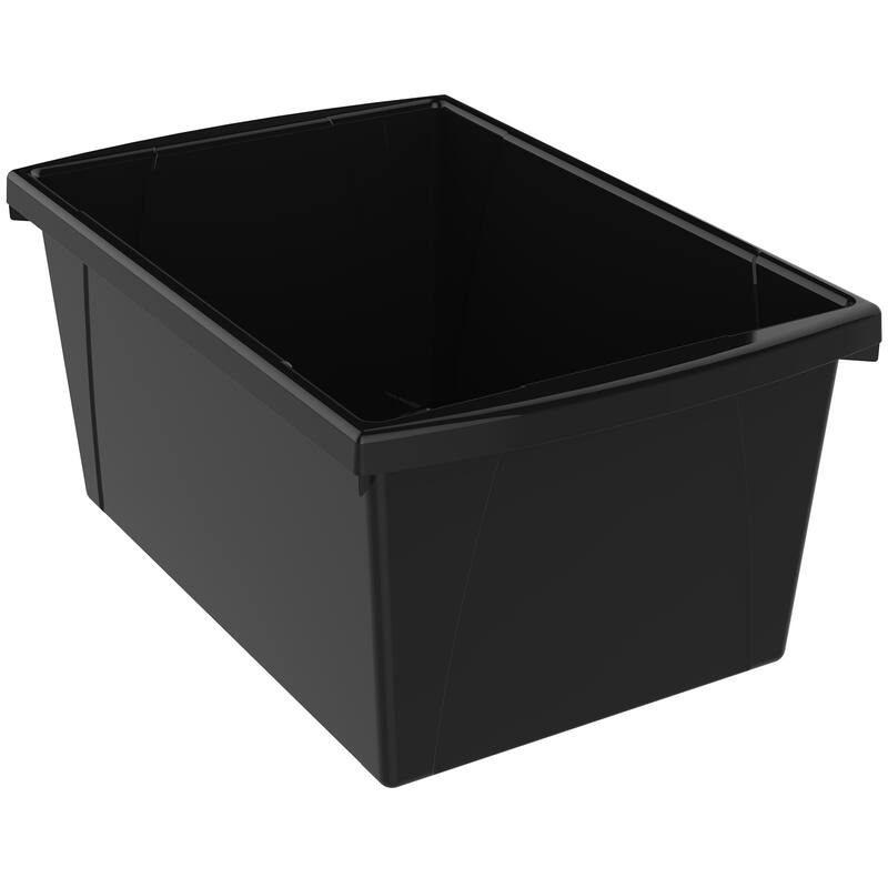 Storex Medium Classroom Storage Bin, Black, Pack of 2