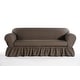 preview thumbnail 3 of 6, Washed cotton Ruffled 2 piece loveseat slipcover