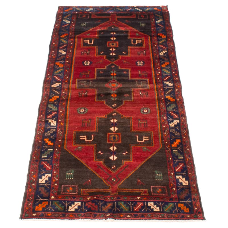 ECARPETGALLERY Hand-knotted Anadol Red Wool Rug - 3'7 x 9'0