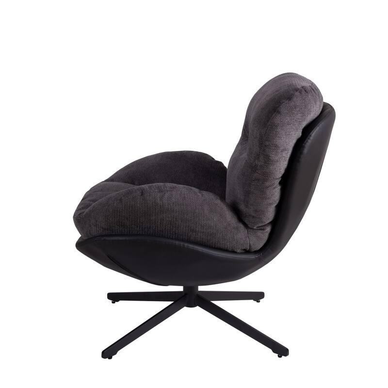 Modern Chenille 360° Swivel Office Chair with Metal Base Frame