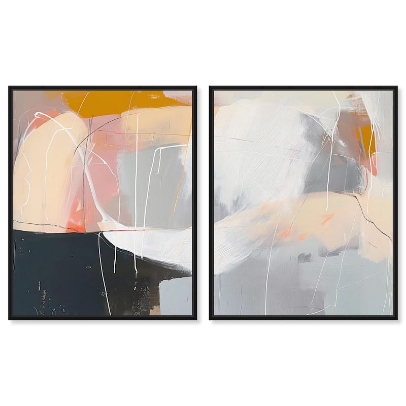 California in Haze Canvas Set of 2 by Art Remedy - 24" x 30" - Black