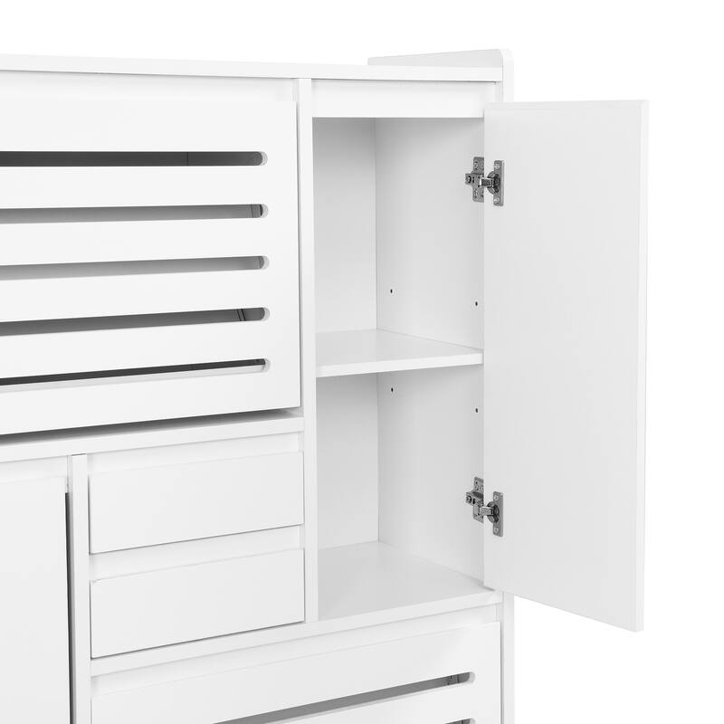Shoe Storage Cabinet with Wall Cabinet, Breathable Flip Drawer Shoe Rack, Space-Saving Shoe Organizer Cabinet for Entryway