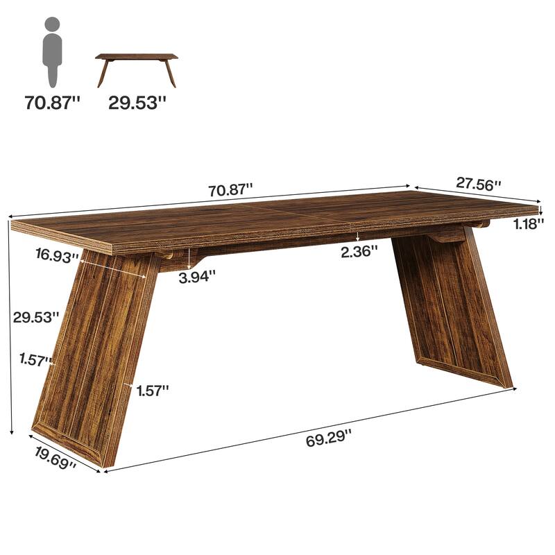 70.87-Inch Executive Desk, Modern and Retro