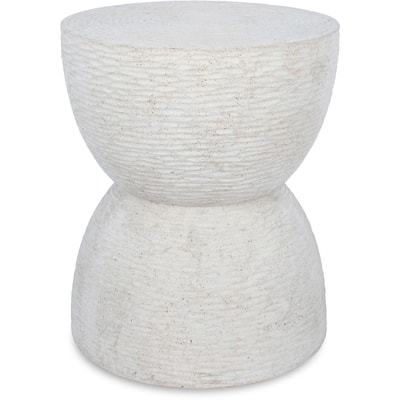 Textured Hourglass Side Table - 18" - White
