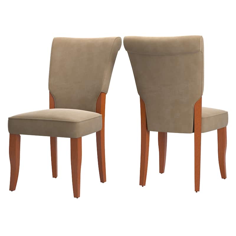 Andorra Peat Velvet Upholstered Dining Chair (Set of 2) by iNSPIRE Q Classic