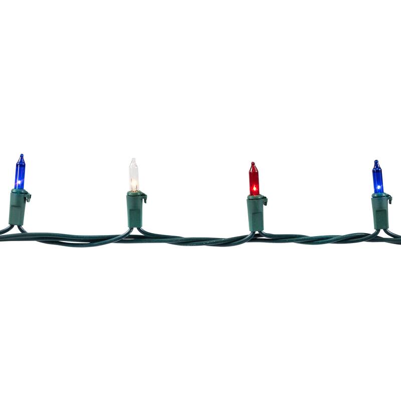 Patriotic String Lights - Red, White and Blue - 10' - Green Wire - 50ct