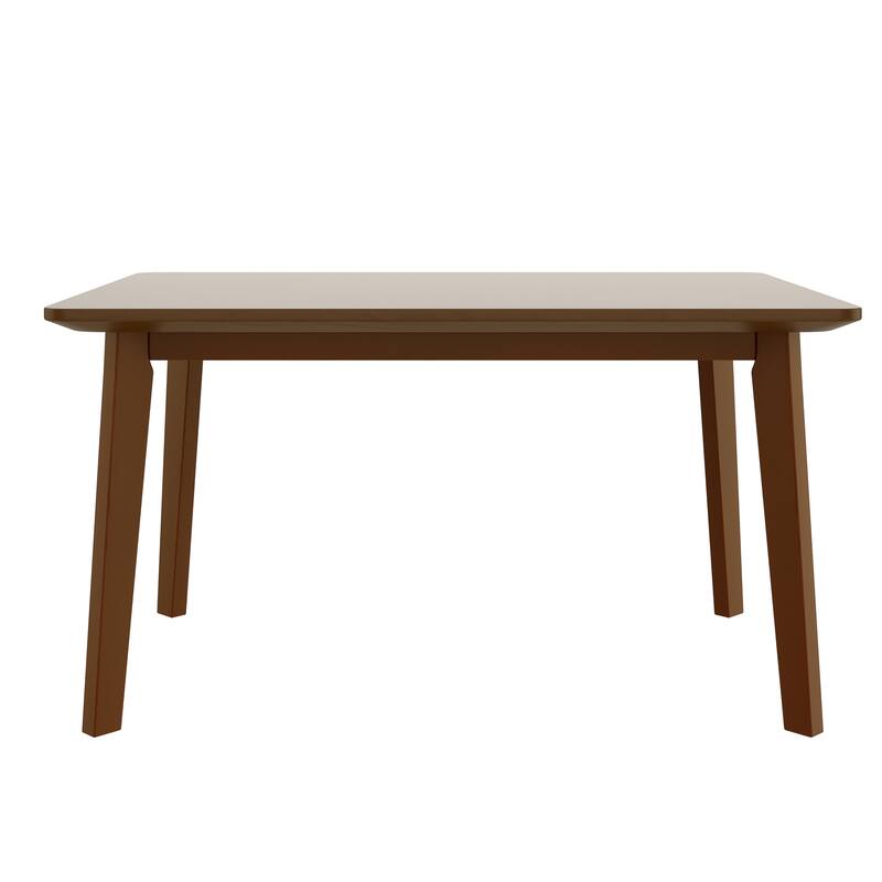 Roomfitters 5-Piece Farmhouse Dining Table Set, Solid Wood Kitchen Table with 4 Upholstered Chairs, Compact Dining Set