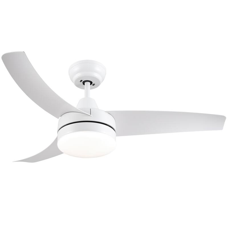 YUHAO Modern 42-in. Integrated LED Propeller Ceiling Fan Lighting with Remote Control - 42 - 42 - White - Remote