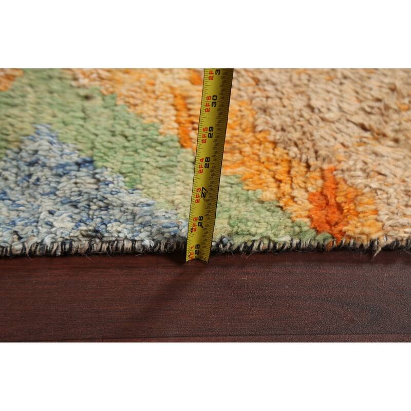 Geometric Tribal Moroccan Area Rug Wool Hand-knotted Oriental Carpet - 9'1" x 12'10"