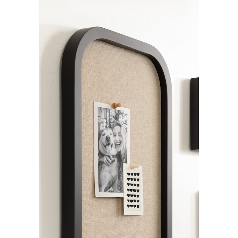 Kate and Laurel Hutton Wood Framed Fabric Pinboard