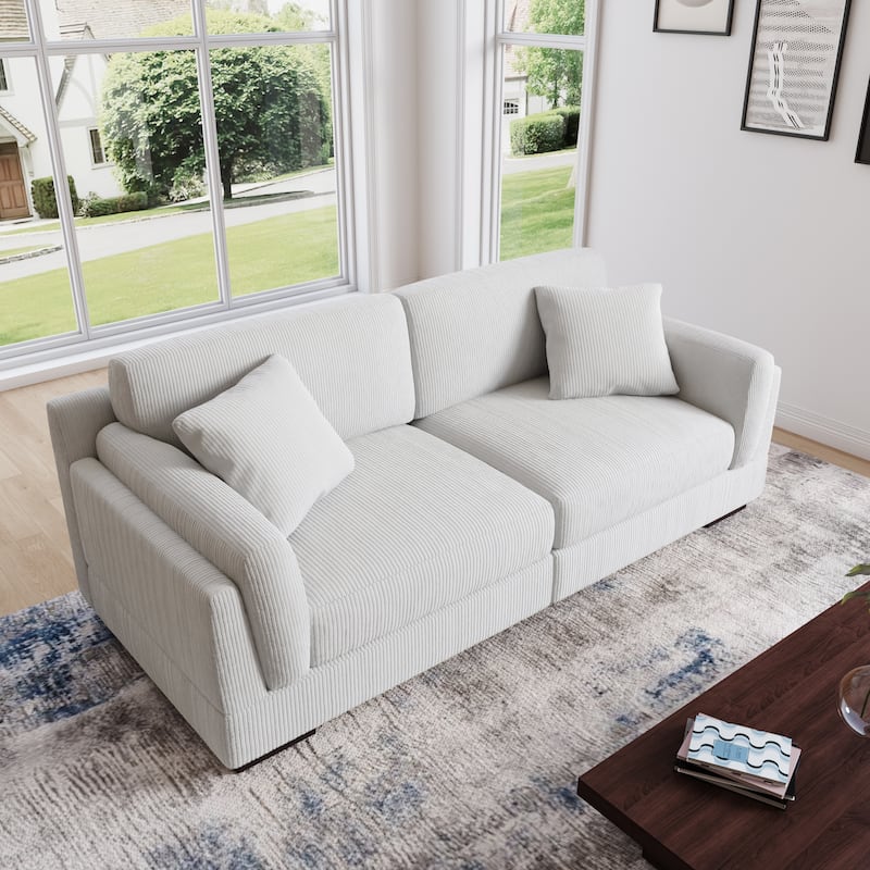90" Oversized Modular Sectional Corduroy Sofa