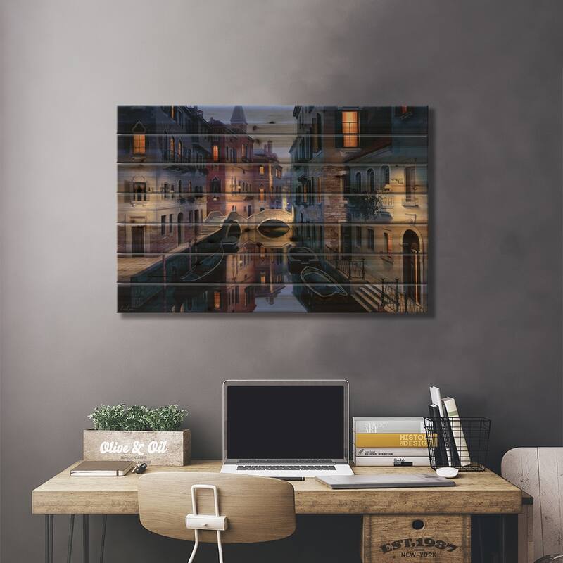 Night Dream Print On Wood by Evgeny Lushpin - Multi-Color