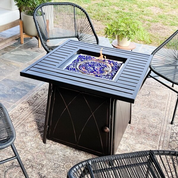 Gas fire pit table set clearance shop