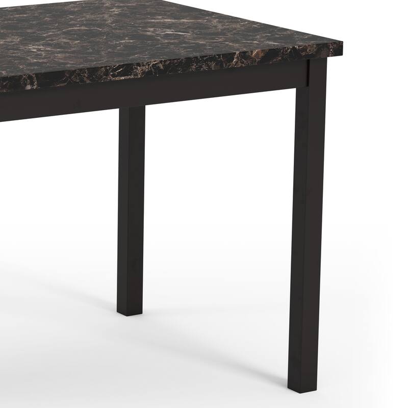DH BASIC Modern Black 48" Faux Marble Dining Table by Denhour
