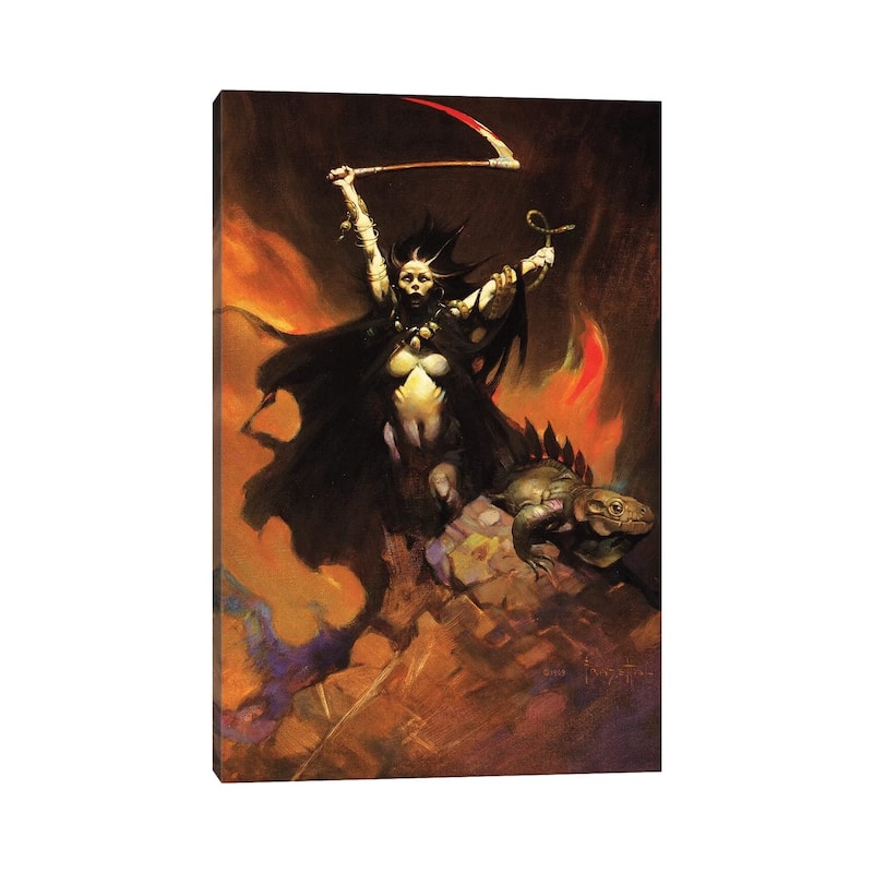 iCanvas "Woman With A Sythe" by Frank Frazetta Canvas Print