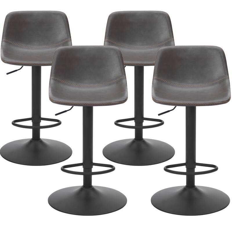 Adjustable Bar Stools Set of 2, Mid Century Modern Swivel Bar Stools, Industrial Bar Height Stools