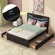 preview thumbnail 16 of 30, Queen Size Upholstered Storage Platform Bed with LED