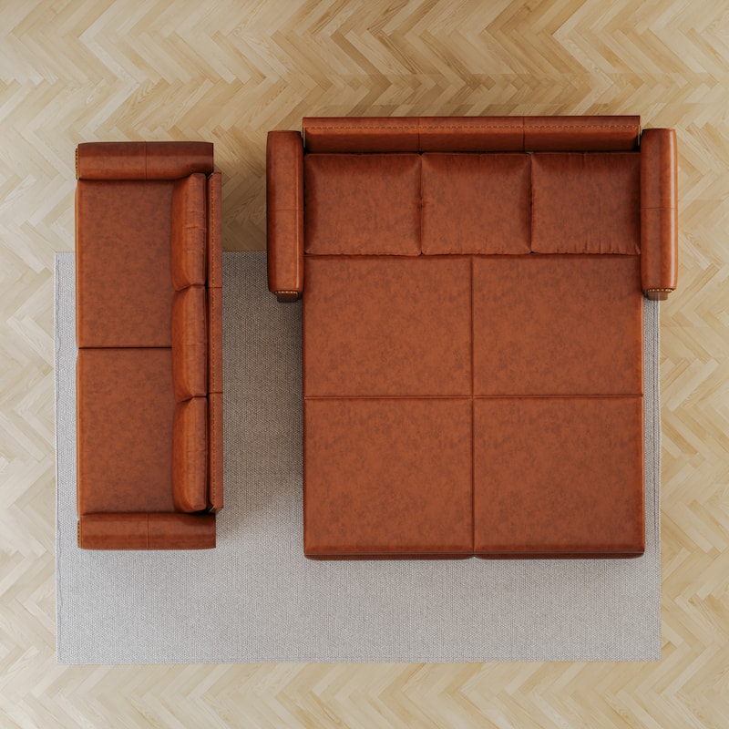 Homy Casa Faux Leather Pull-Out Sofa Bed, 2-in-1 Convert Sleeper Couch