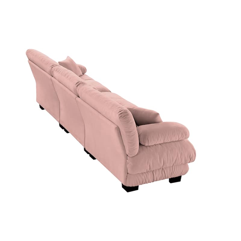 3-Seater Comfy Upholstered Deep Seat Modular Sofa Couch