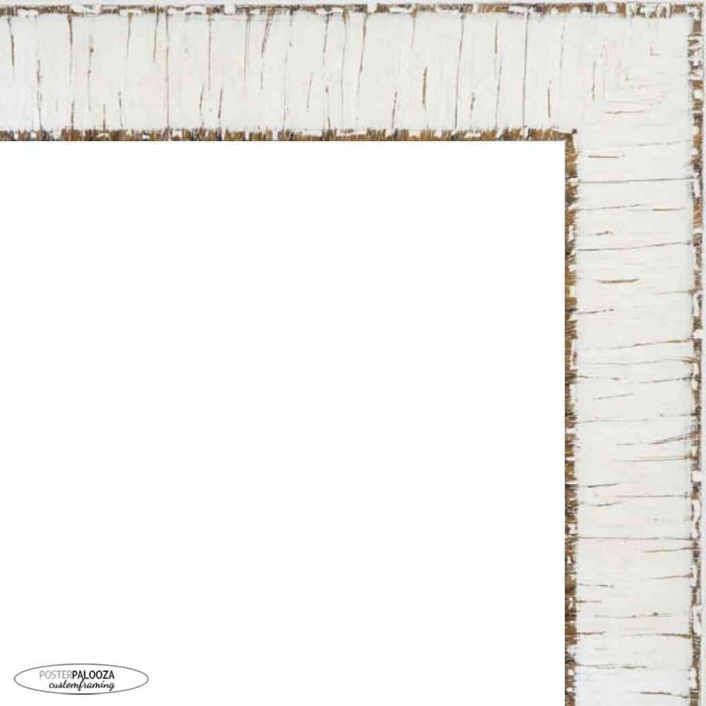 Panoramic Ornate White Picture Frame - UV Acrylic, Foam Board Backing, Hanging Hardware