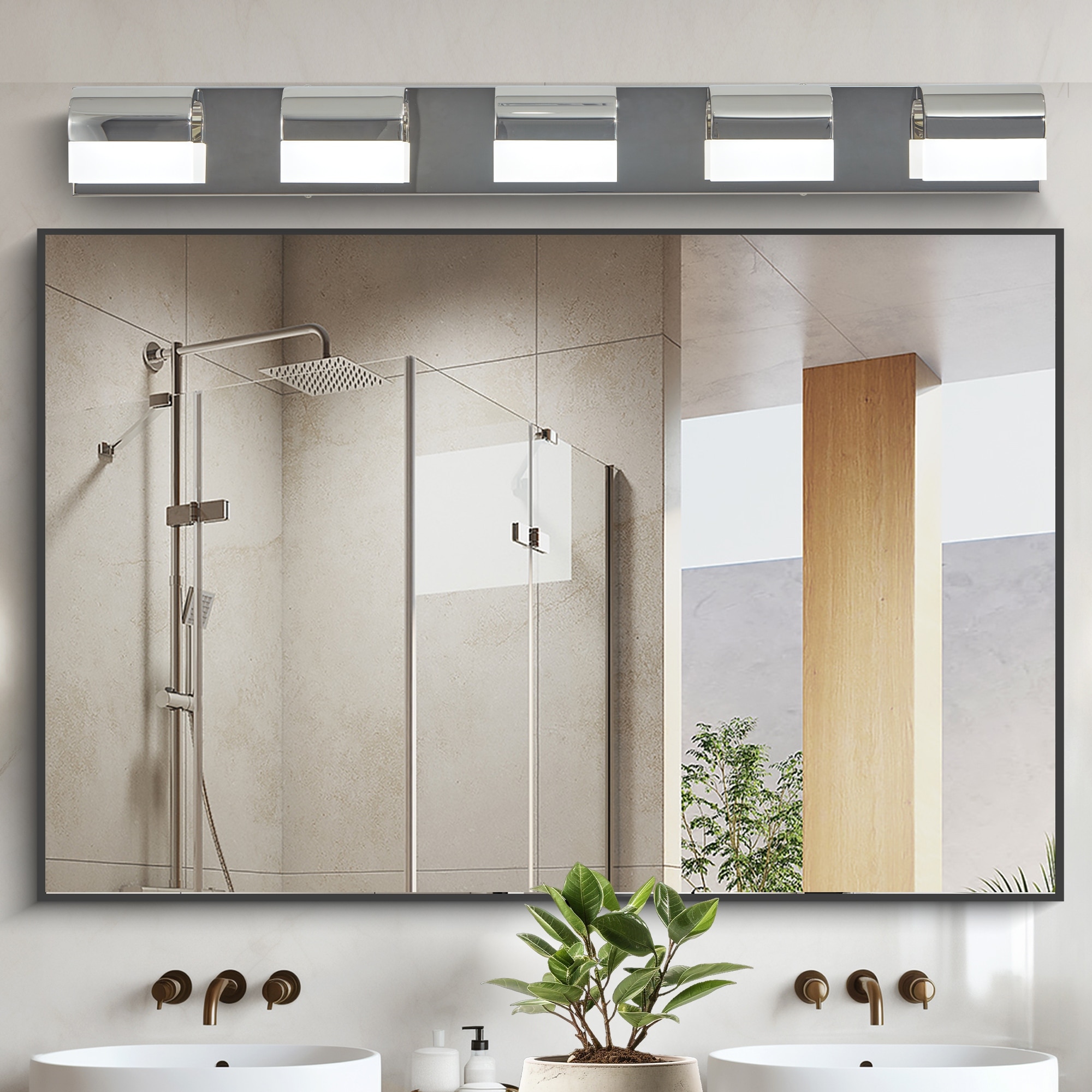 5 light vanity light chrome discount