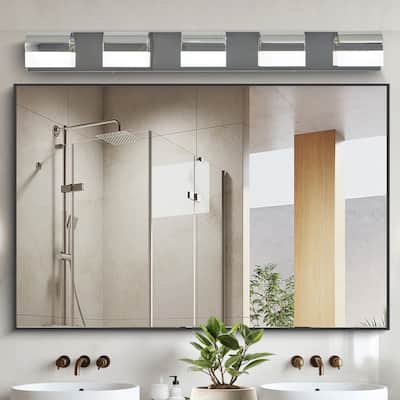 Modern Bathroom 5-Light LED Vanity Lights Over Mirror, Bath Wall Lighting