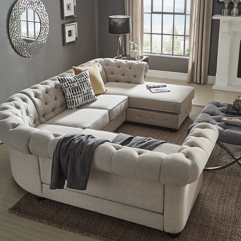 Knightsbridge Chesterfield U-Shape Sectional by iNSPIRE Q Artisan
