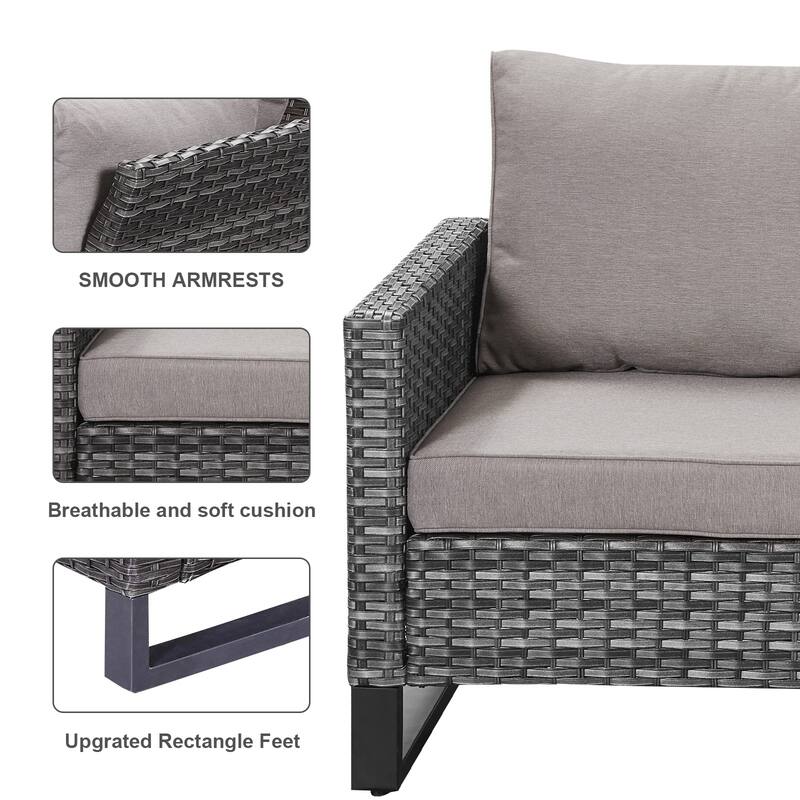 Gymojoy Outdoor Fire Pit Conversation Set, Patio Furniture with Cushions