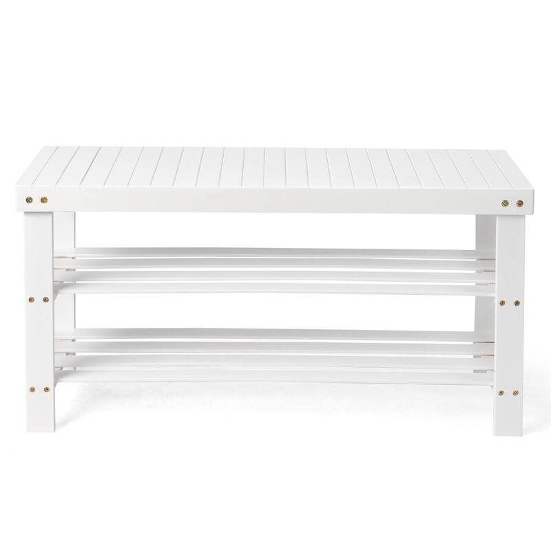 3-Tier Shoe Rack Bench Shoe Storage Organizer Holds Up to 240 lbs