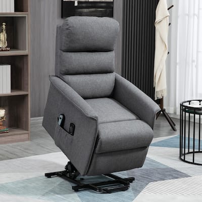 Power Lift Massage Recliner Chair with Adjustable Backrest and Lumbar Support Dual Remotes