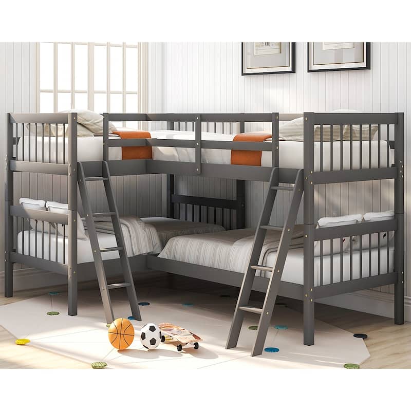 Merax L-Shaped Twin-size Bunk Bed