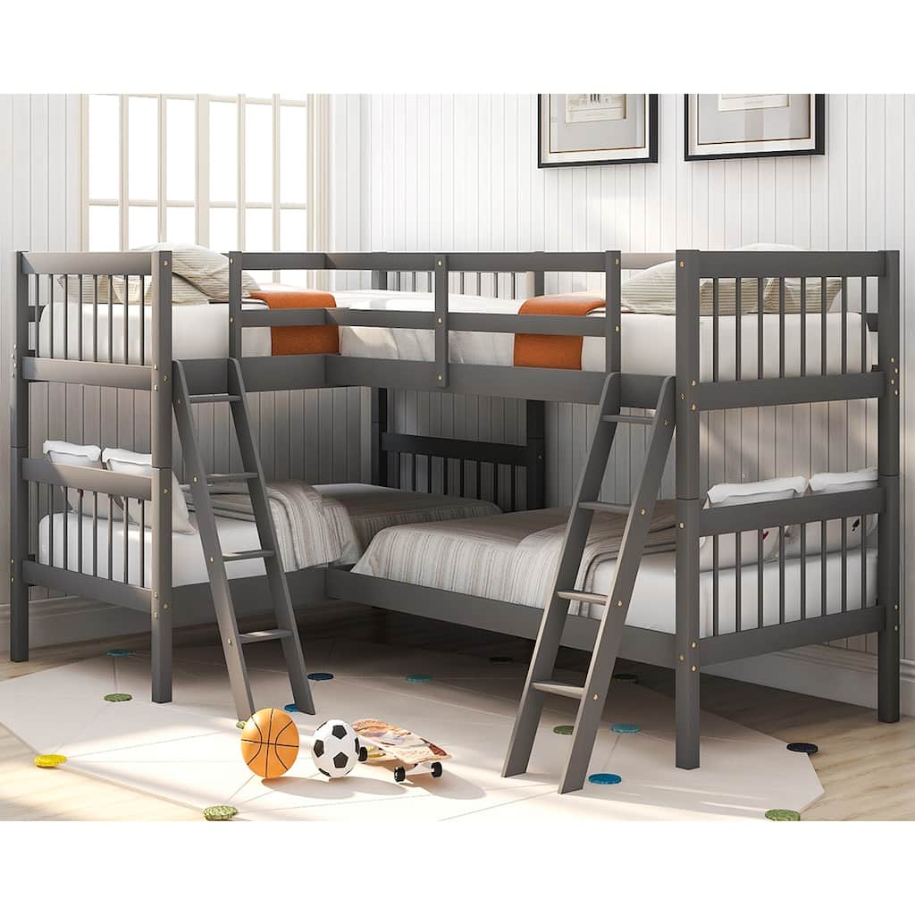Merax L-Shaped Twin-size Bunk Bed