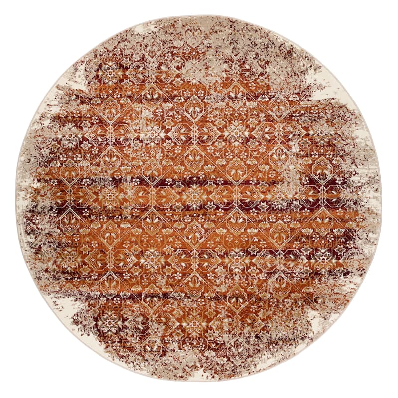 Domani Marrakesh Vintage Medallion Rug - 7'7" x 7'7"RO - Rust