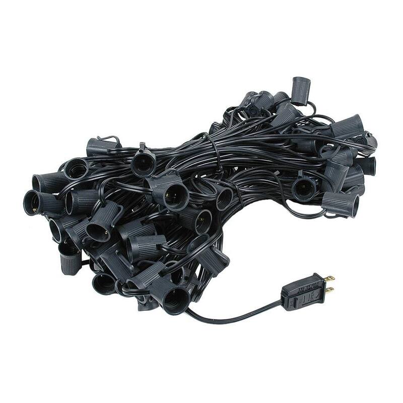100 Foot G50 Outdoor Globe Patio String Lights - Set of 125 G50 Clear Bulbs