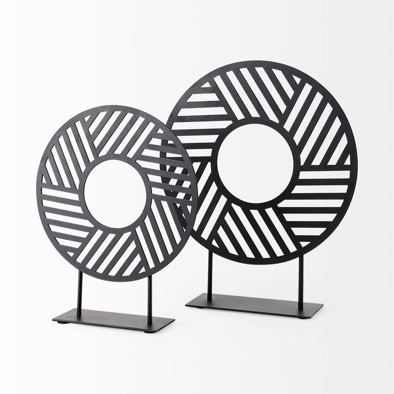 Micra Matte Black Metal Round Decorative Object