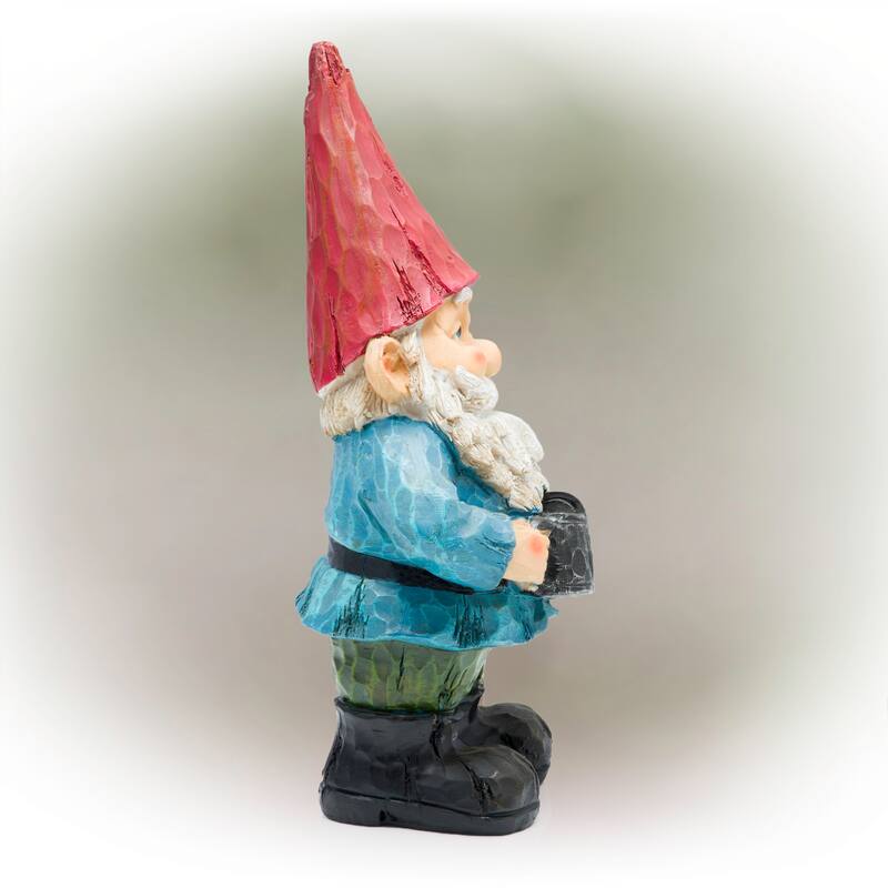 Gnome Folding Hands Looking Up Garden Statue