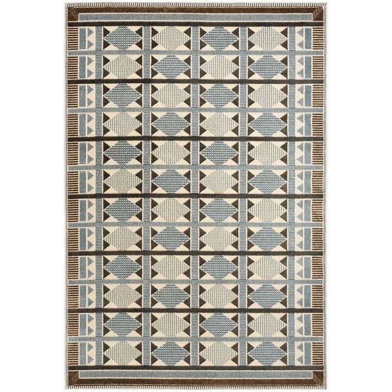 Nourison Nordic Indoor only Geometric Area Rug - 5' x 7' - Blue - Rectangle
